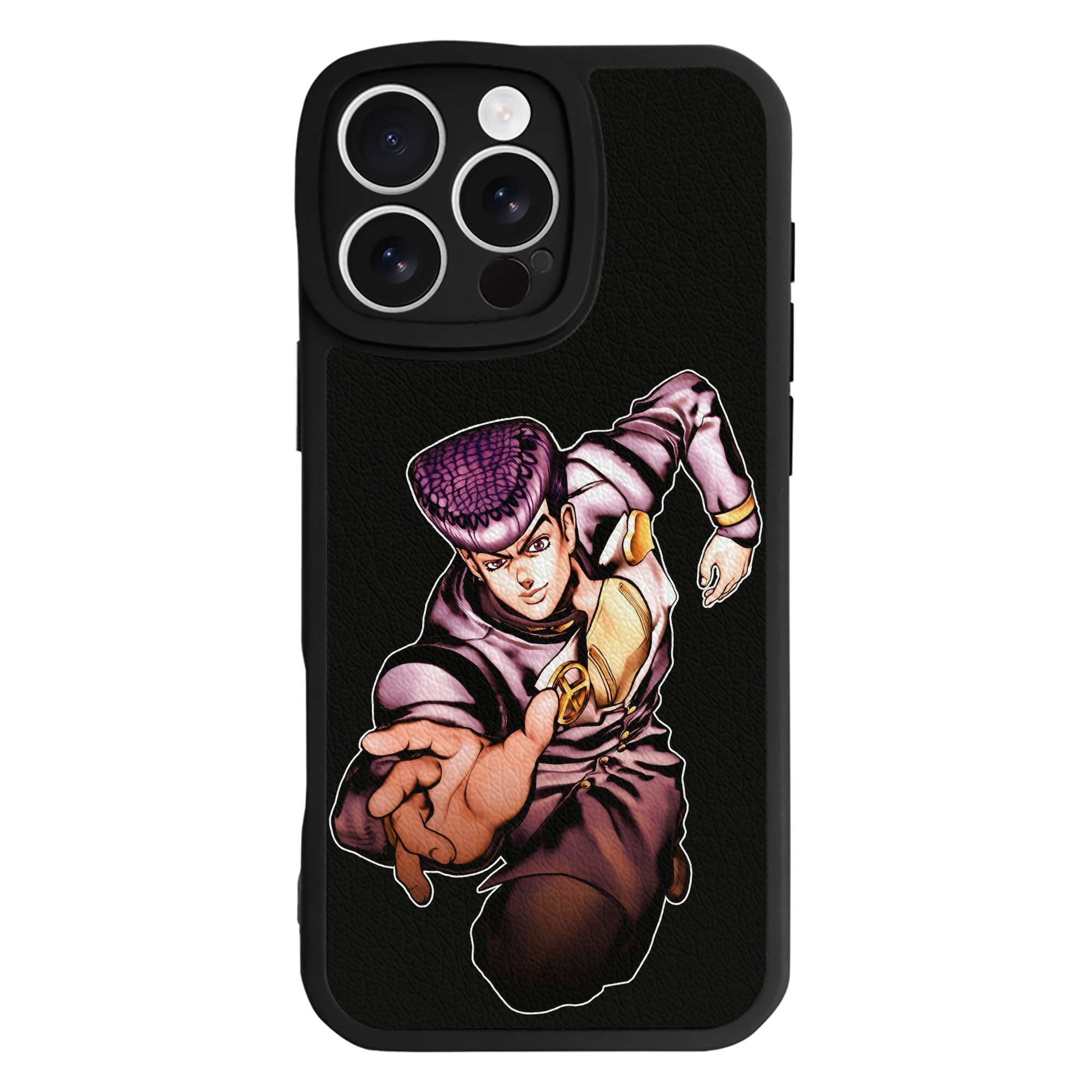 （画像用） ジョジョの奇妙な冒険 ひがしかた じょうすけ JoJo's Bizarre Adventure Higashikata Josuke 【iPhone 16シリーズ対応】シリコンスマホケース（レザー調） 材質：シリコン
